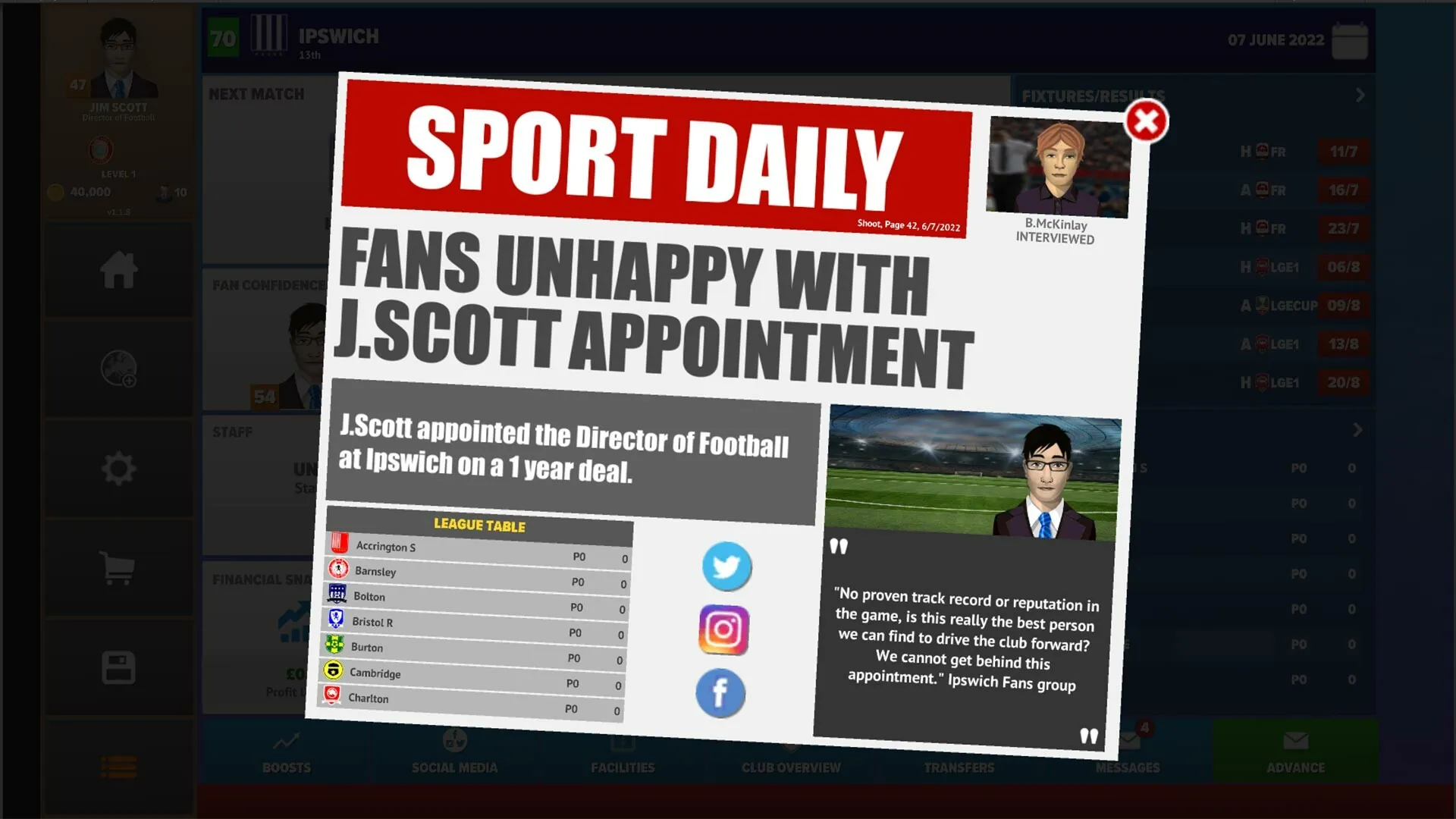 Football Club Management 2023: скриншот 1