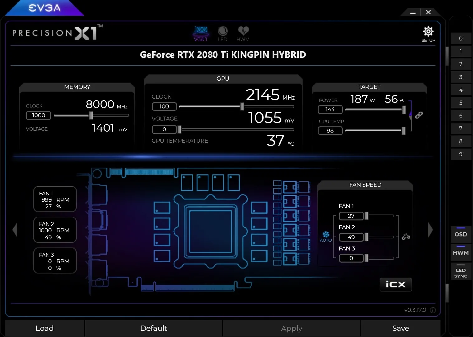 EVGA Precision X1: скриншот 1