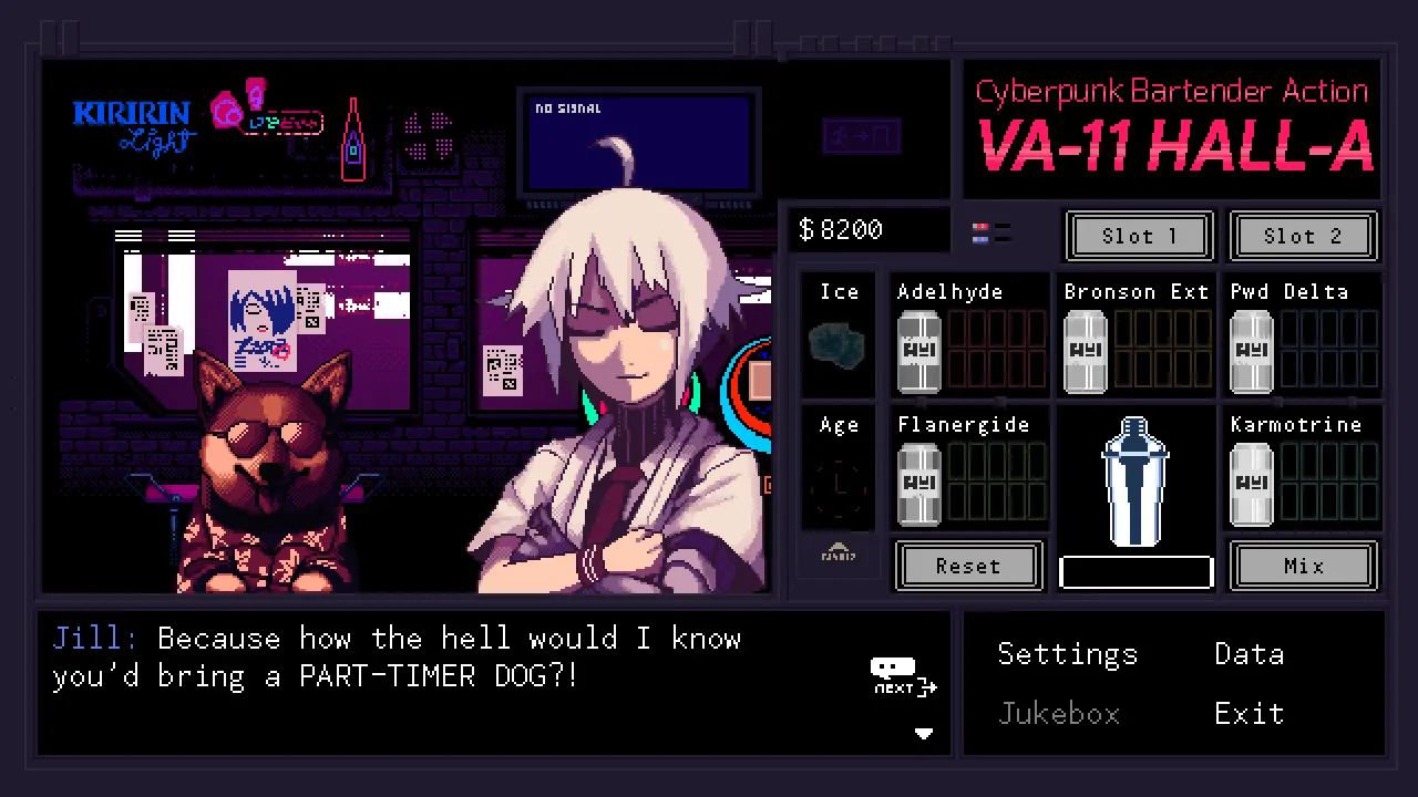 VA-11 Hall-A: Cyberpunk Bartender Action: скриншот 2