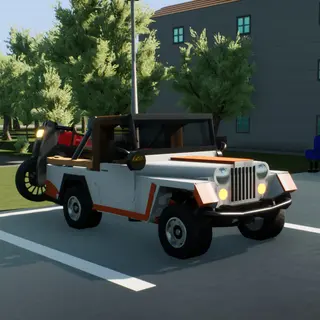 Jeep Cj5 with Motorcycle