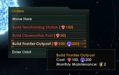 No Outpost Influence Maintenance