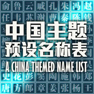 中国主题预设名称表