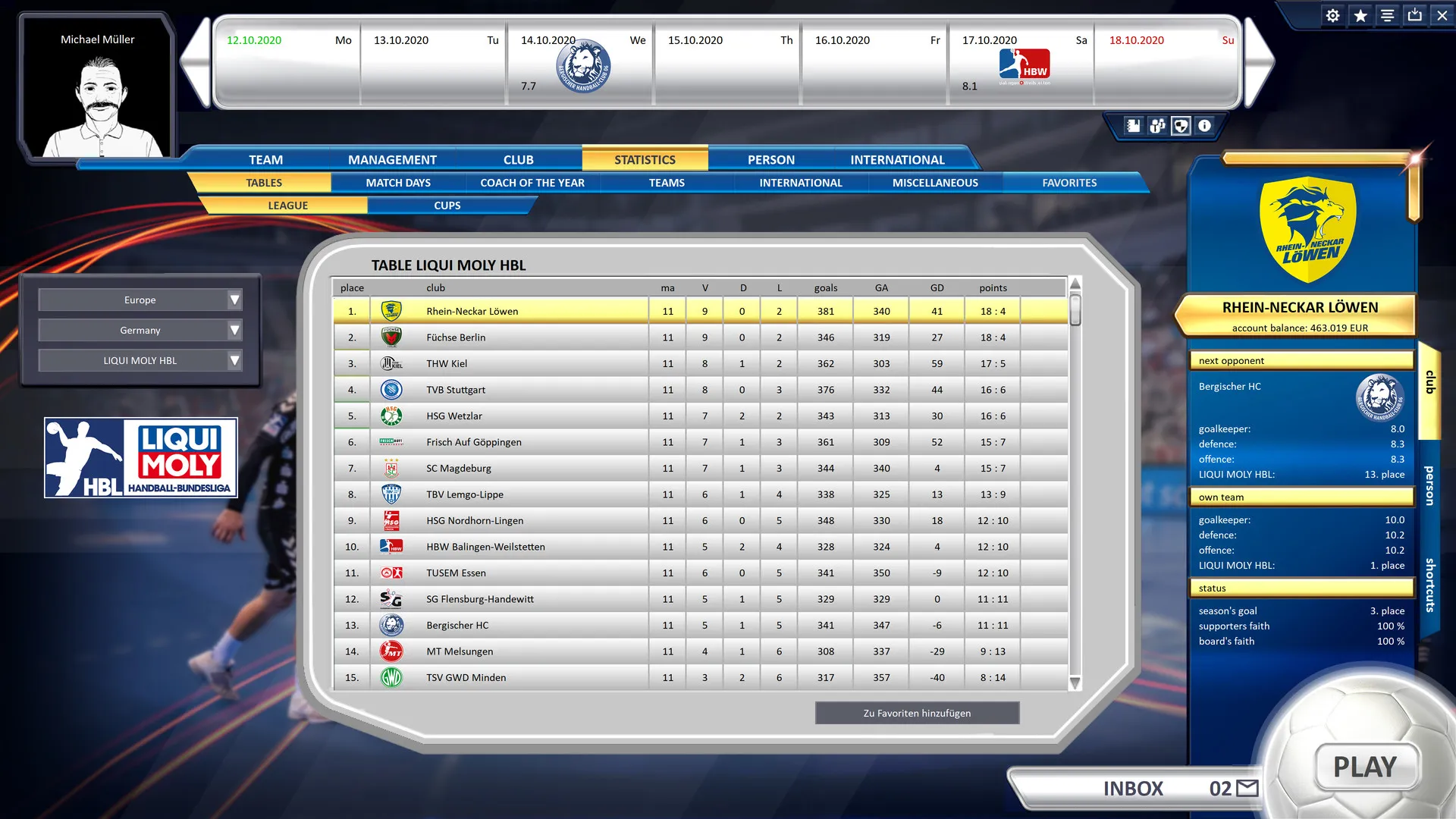 Handball Manager 2021: скриншот 5