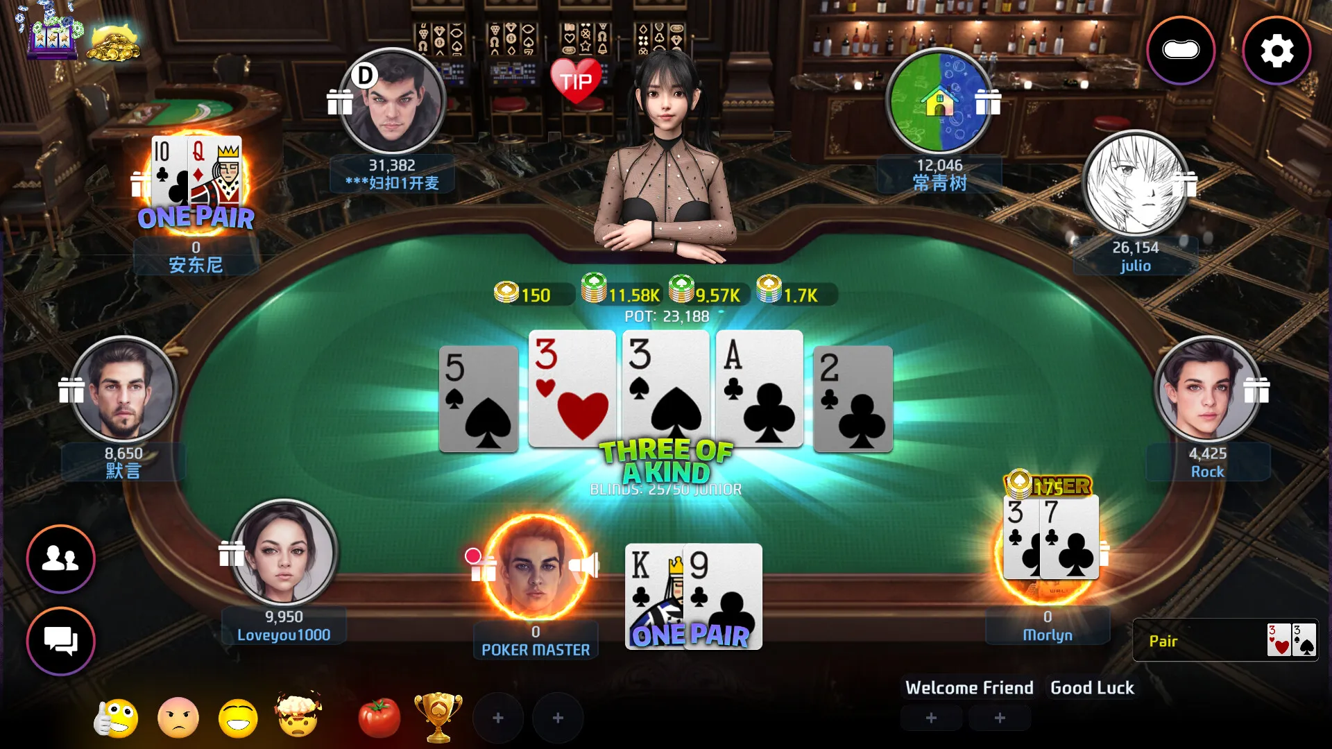 Poker Master - Техасский холдем, рулетка, блэкджек, баккара, омаха, слоты, Тин Патти, маджонг, Доу Дичжу, шоу-хэнд, Ню-Ню, китайский покер: скриншот 4