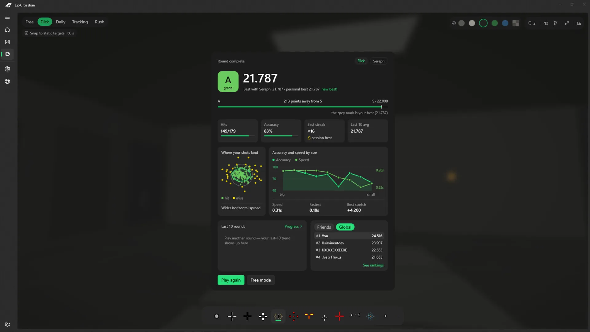 EZ-Crosshair — Кастомный прицел поверх игры и аим-тренажер: скриншот 5