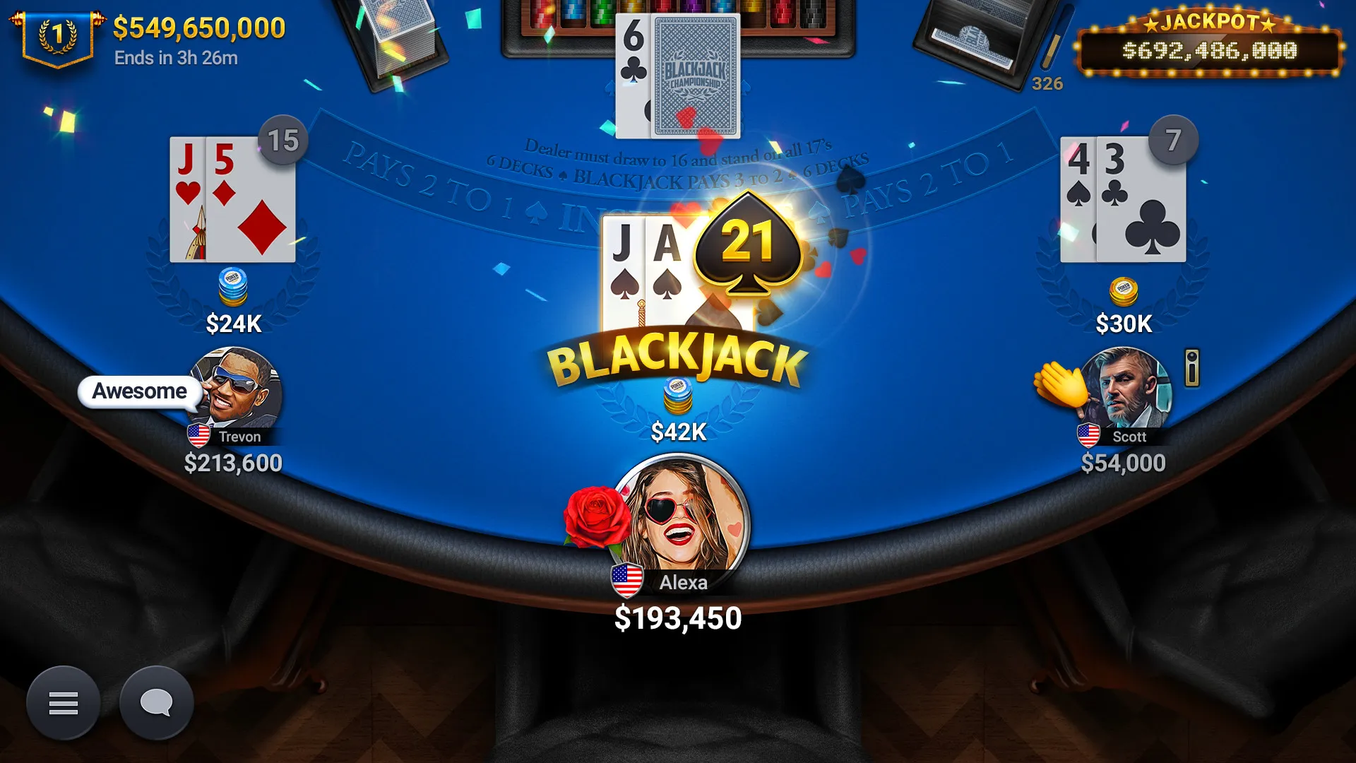 Blackjack Championship: скриншот 1