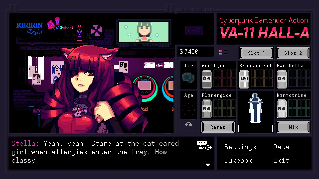 VA-11 Hall-A: Cyberpunk Bartender Action: скриншот 3