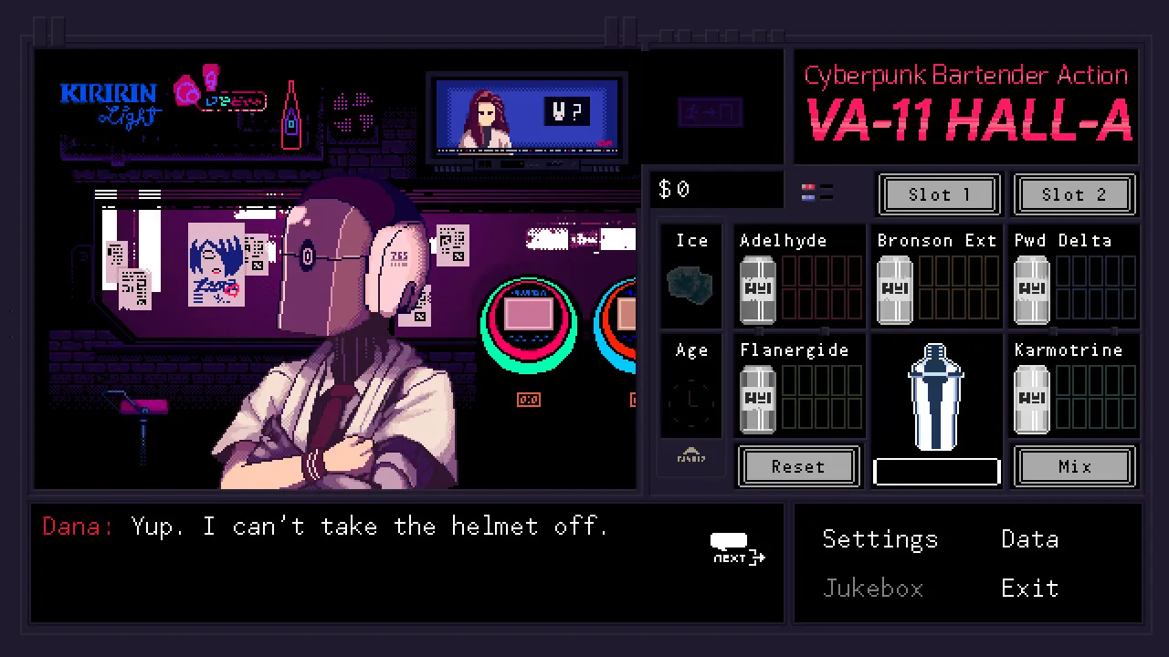 VA-11 Hall-A: Cyberpunk Bartender Action: скриншот 5