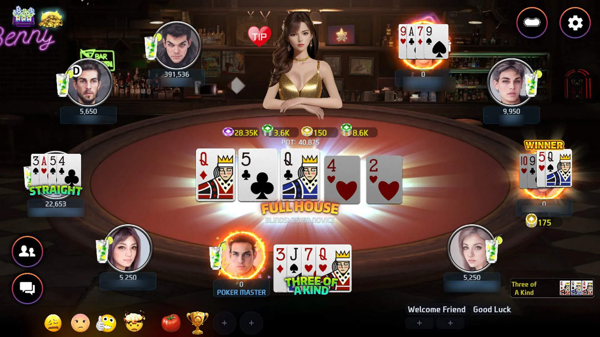 Poker Master - Техасский холдем, рулетка, блэкджек, баккара, омаха, слоты, Тин Патти, маджонг, Доу Дичжу, шоу-хэнд, Ню-Ню, китайский покер: скриншот 1