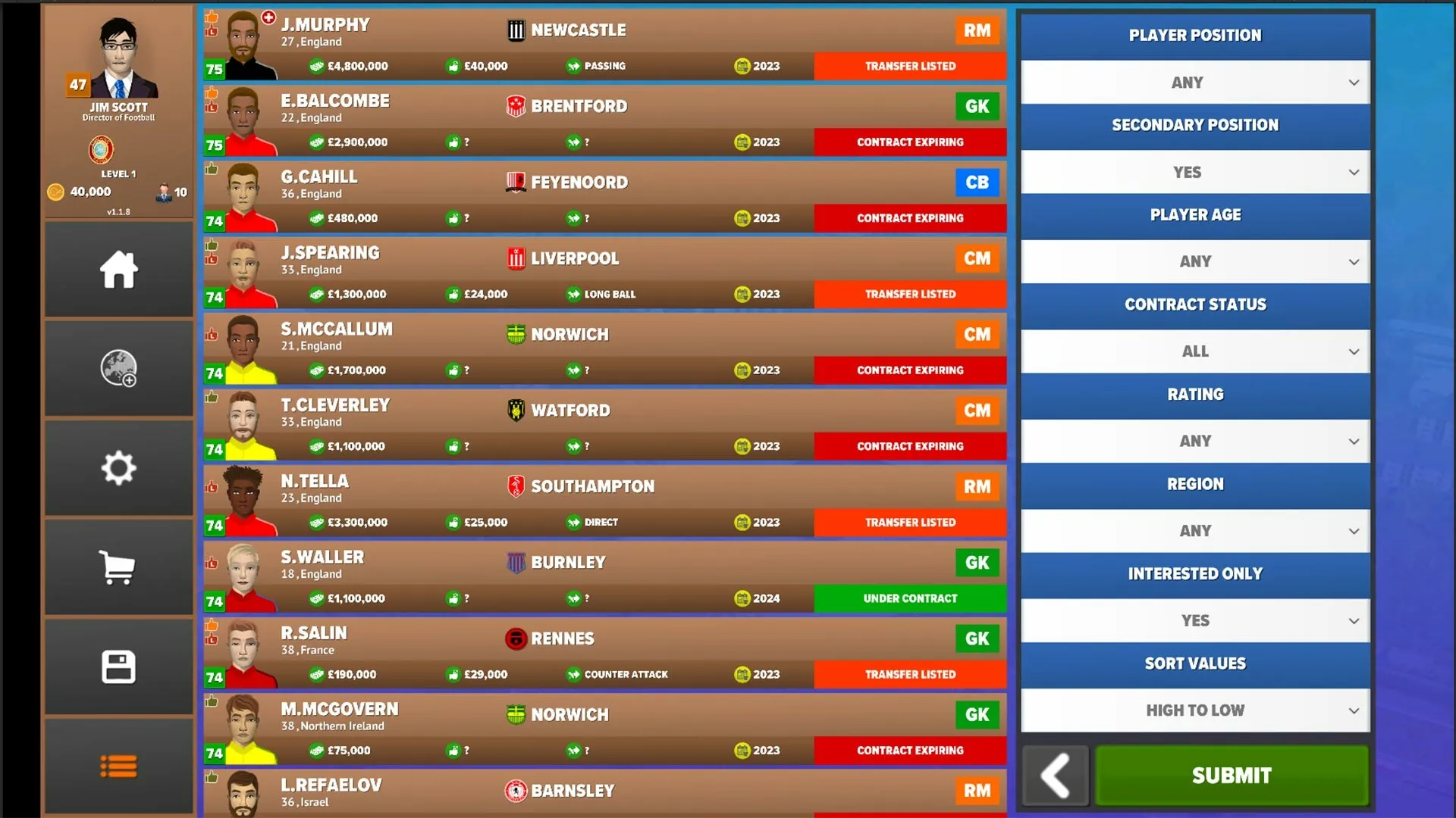 Football Club Management 2023: скриншот 7